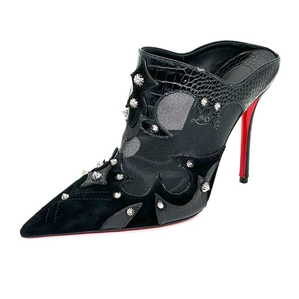 Christian Louboutin MULATIAG 100 Spiked Stud Mule Slide Heels Sandals Shoe - Picture 5 of 16